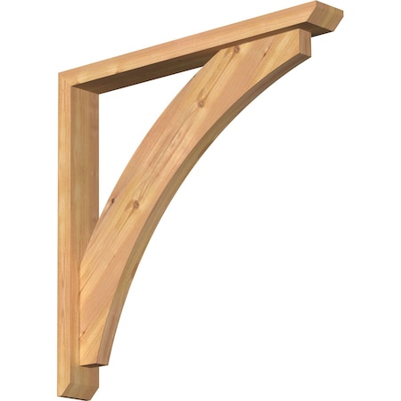 Ekena Millwork Thorton Slat Smooth Bracket w/ Offset Brace, Western Red Cedar, 3 1/2"W x 28"D x 28"H BKT0402X28X28THR06SWR